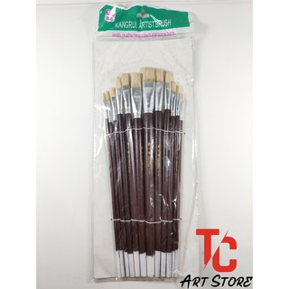 Bộ cọ sơn dầu KANGRUI Thân Nâu Artist brush 12 cây (101)
