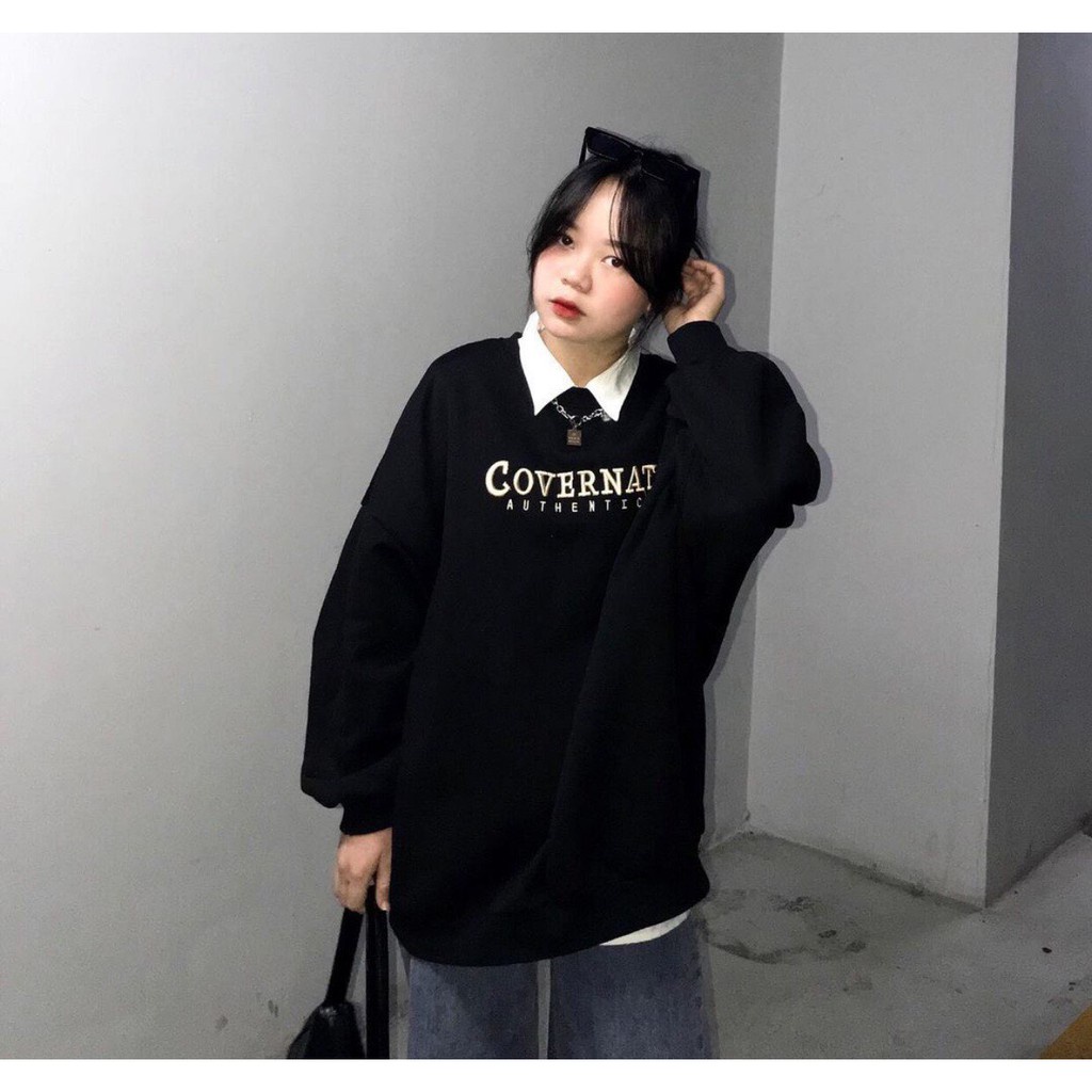 Áo Sweater COVERNAT Form Rộng Unisex Tay Bồng Nam Nữ Mặc Được Chất Nỉ Hàng Xuất Dày Đẹp Không Bai, Không Xù Coolz CZ0999