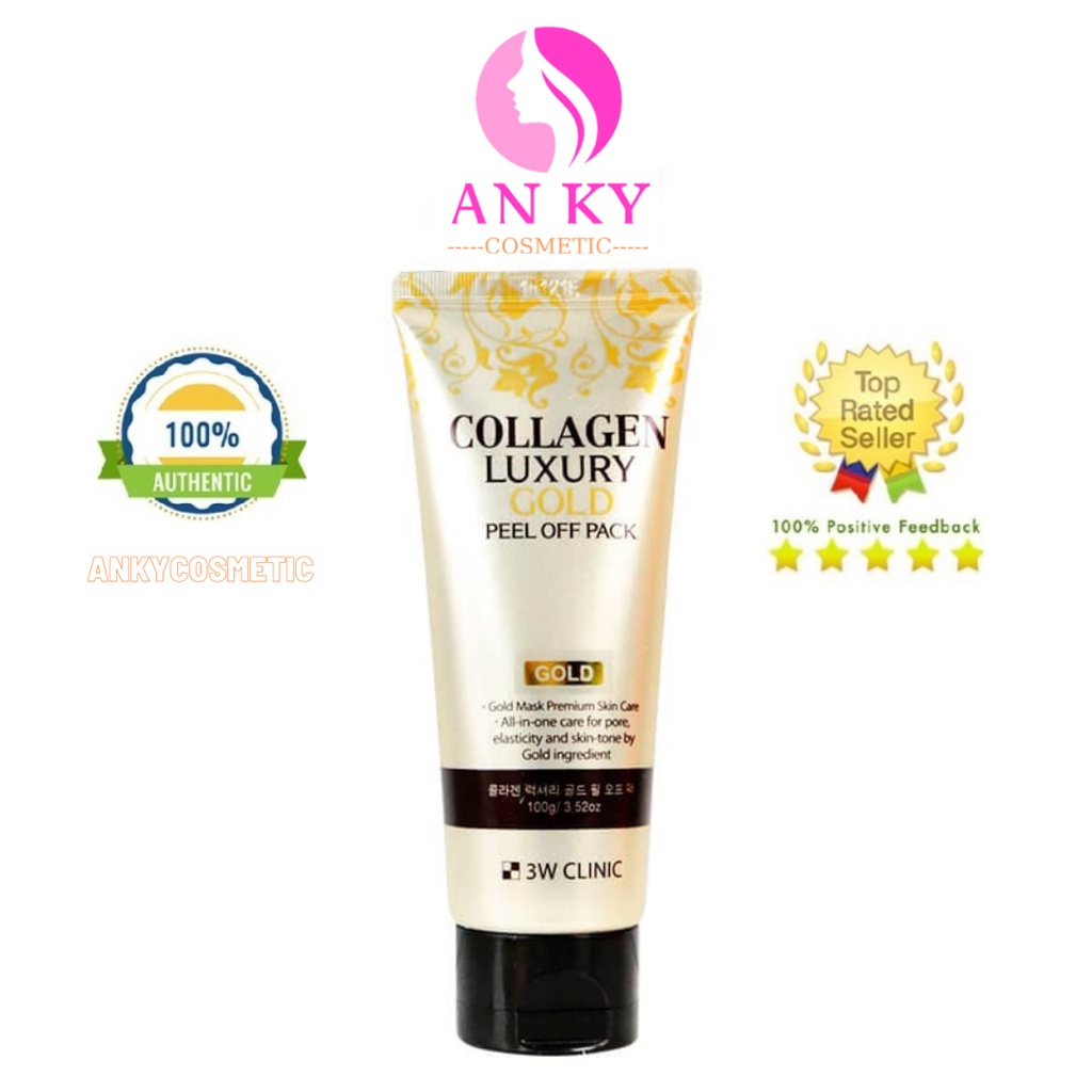 Mặt Nạ Lột Tinh Chất Vàng 3W Clinic Collagen & Luxury Gold Peel Off Pack 100g Hàn Quốc
