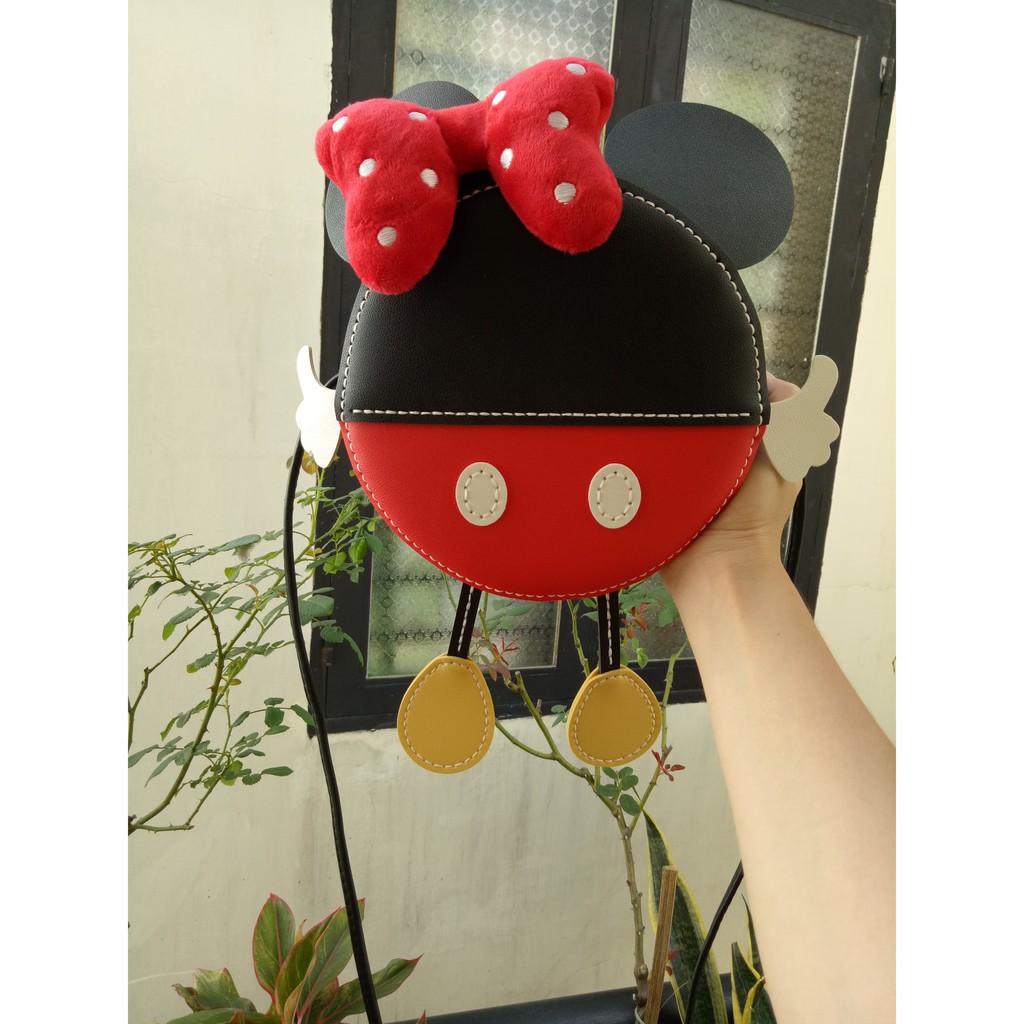 Túi tự đan handmade Mickey đầy đủ phụ kiện, có video hướng dẫn Kawaii_Handmade