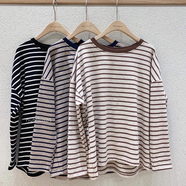 Áo pull kẻ phối cổ - chất nỉ đẹp - hàng QC