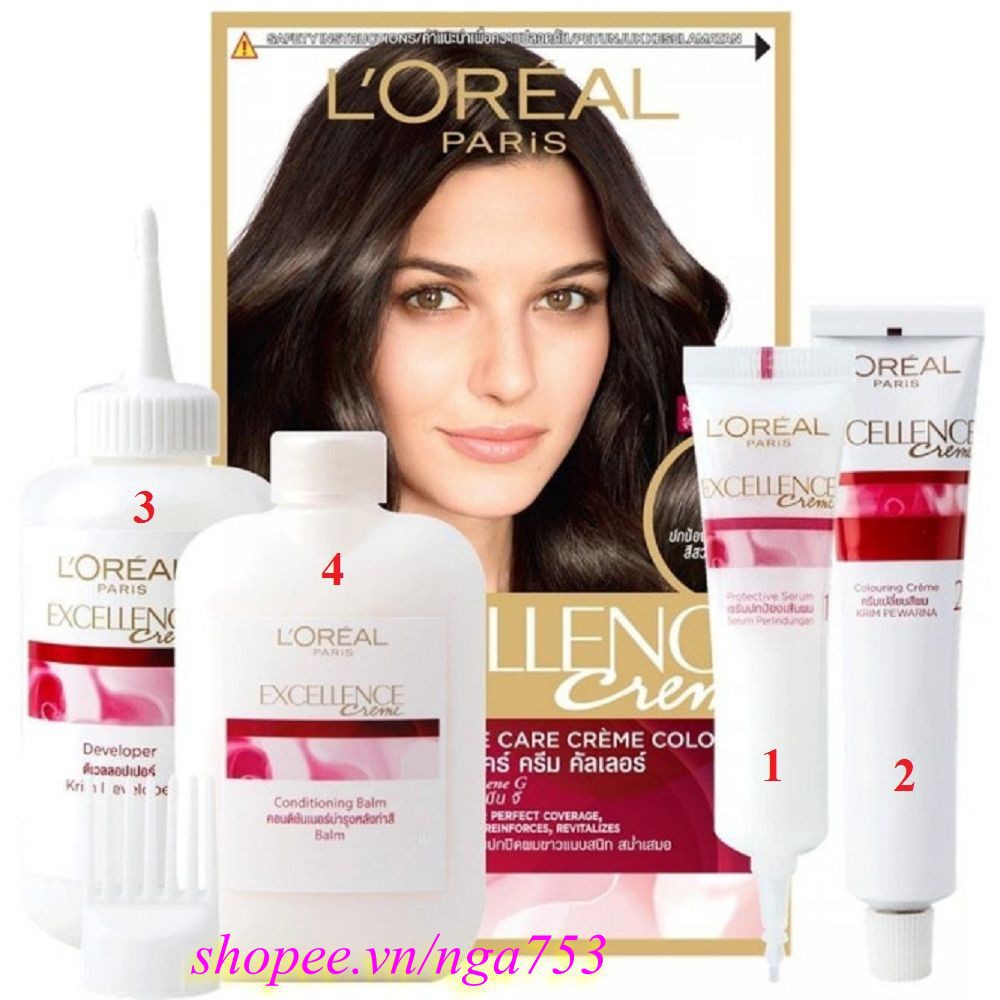 Thuốc nhuộm tóc #6.45 Loreal Excellence Creme (Nâu Ánh Đỏ) 100% chính hãng, shop 99K cung cấp & bảo trợ.