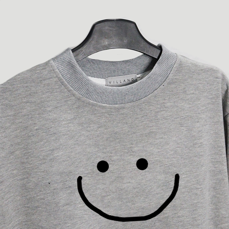 Áo Sweater Mặt Cười oversize LOHA Basic, áo nỉ Nhật cao cấp dài tay Unisex LOHA | BigBuy360 - bigbuy360.vn