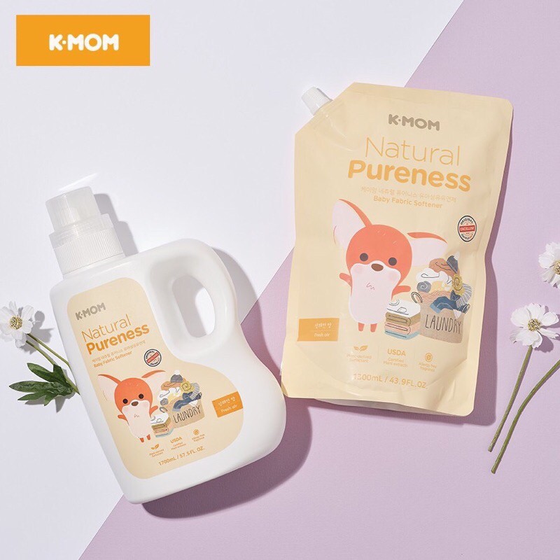 Nước Giặt K- Mom Nước Xả Vải Sơ Sinh Hữu Cơ K - Mom Chính Hãng Nhập Khẩu Hàn Quốc