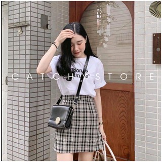 Set Bộ Áo Thun Fashion - Mix Chân Váy Kẻ Caro Xinh Xắn ( Có Bán Lẻ )