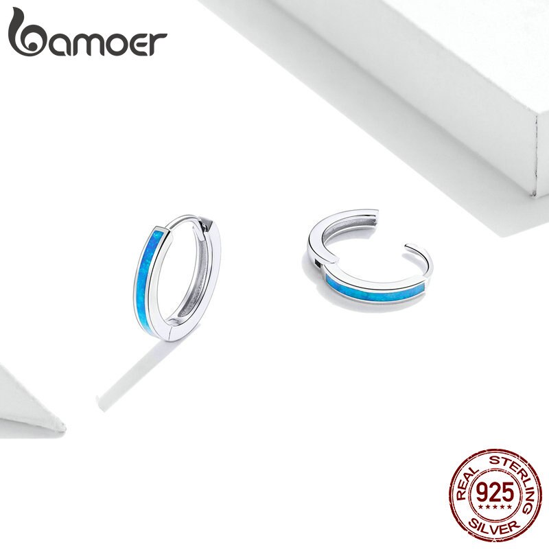 Hoa Tai Bamoer Bằng Bạc 925 Thiết Kế Đơn Giản Thanh Lịch Cho Nữ