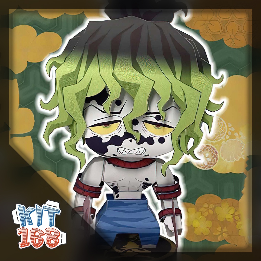Mô hình giấy Anime Chibi Gyutaro ver 2 - Demon Slayer  + kit hộp trang trí