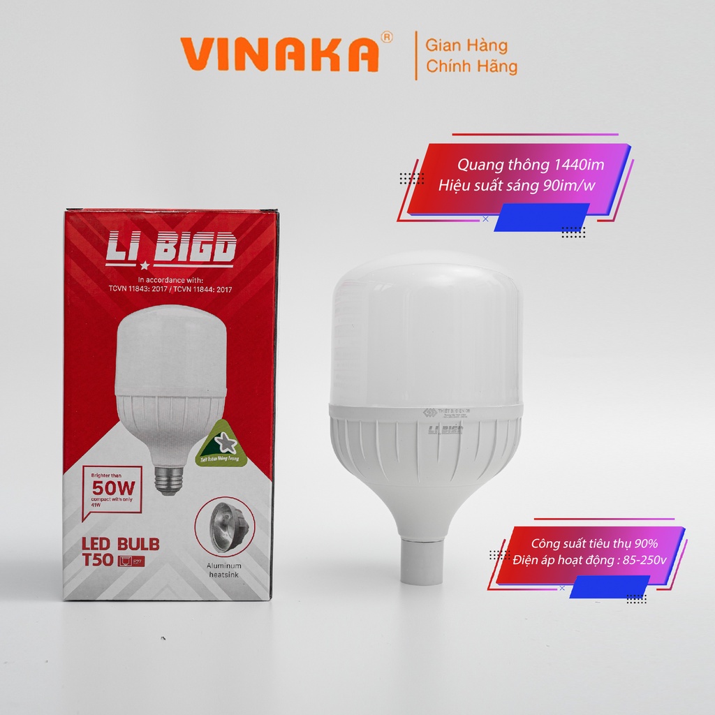 Bóng đèn led 60W bulb trụ LI-BIGD chính hãng G8 bảo hành 24 tháng
