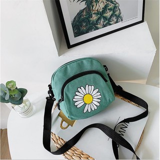 Túi vải canvas đeo chéo túi tote đựng điện thoại hoa cúc họa mi siêu hot TV007