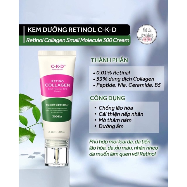 Kem dưỡng chống lão hoá CKD Retino Collagen Small Molecule 300 Cream