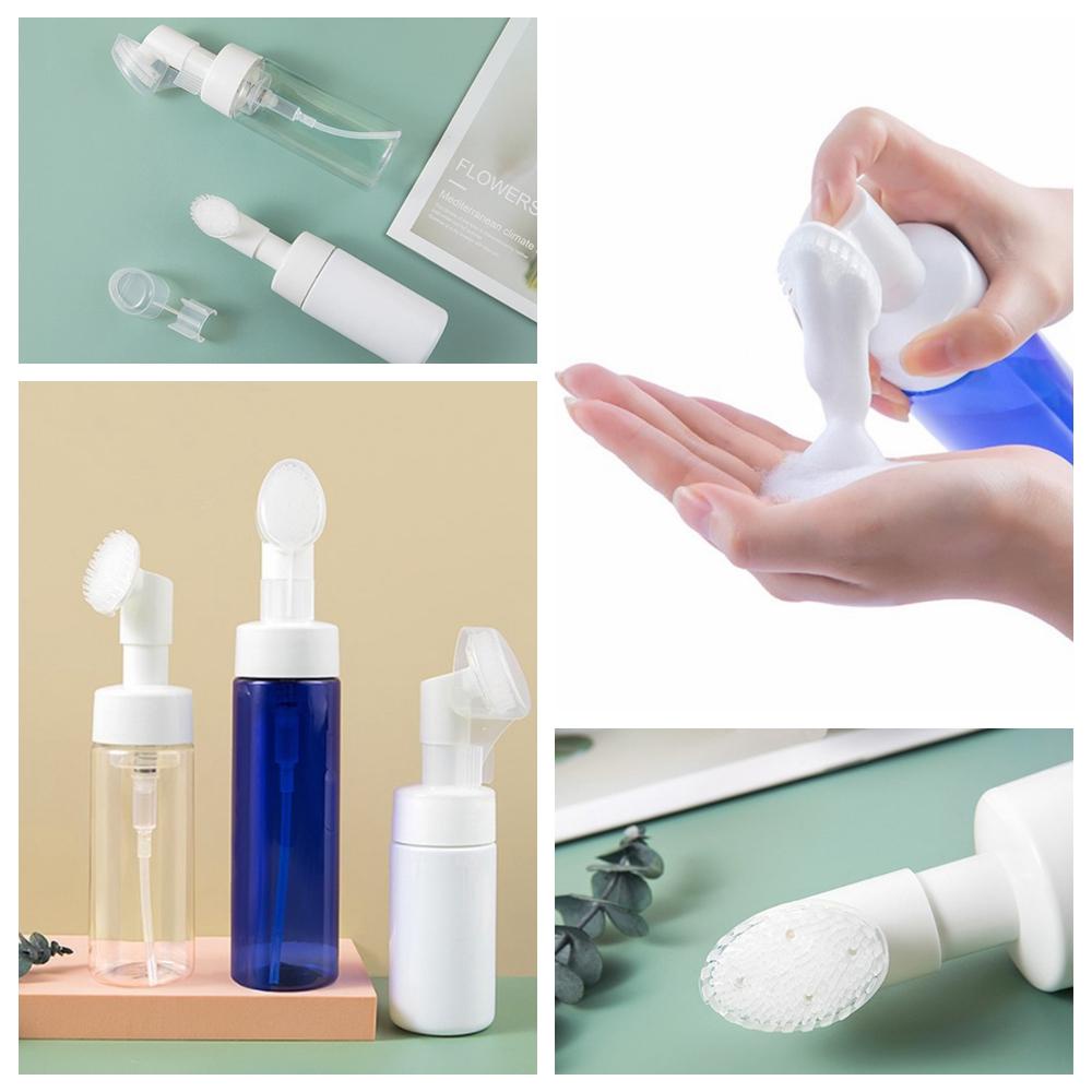 Bình Tạo Bọt Sữa Rửa Mặt Bằng Silicone Có Thể Tách Rời Kèm Cọ Rửa Tiện Lợi