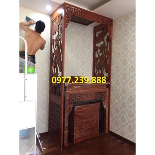 Đèn lục giác gỗ hương