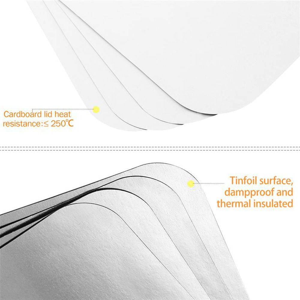 YIYU Set 50 Khay giấy bạc nướng hứng mỡ cho tiệc BBQ dùng 1 lần có thể tái chế
