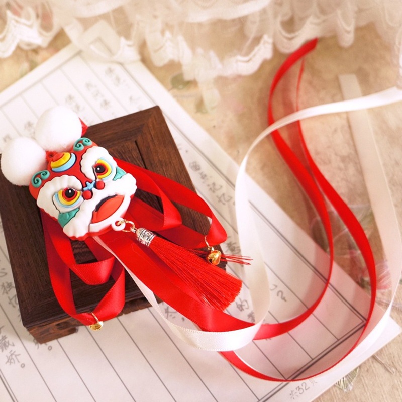 Kẹp Tóc Ruy Băng Tua Rua Hình Hổ Hóa Trang Nhân Vật Hoạt Hình Năm Mới