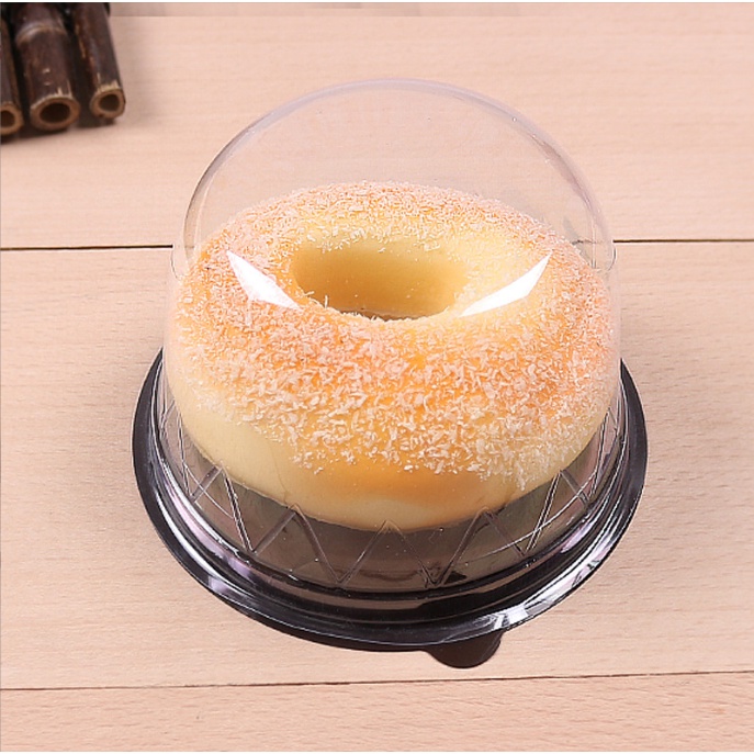 (Set 100 | F057) Hộp Nhựa Đựng Bánh Nắp Bầu Đế Nâu