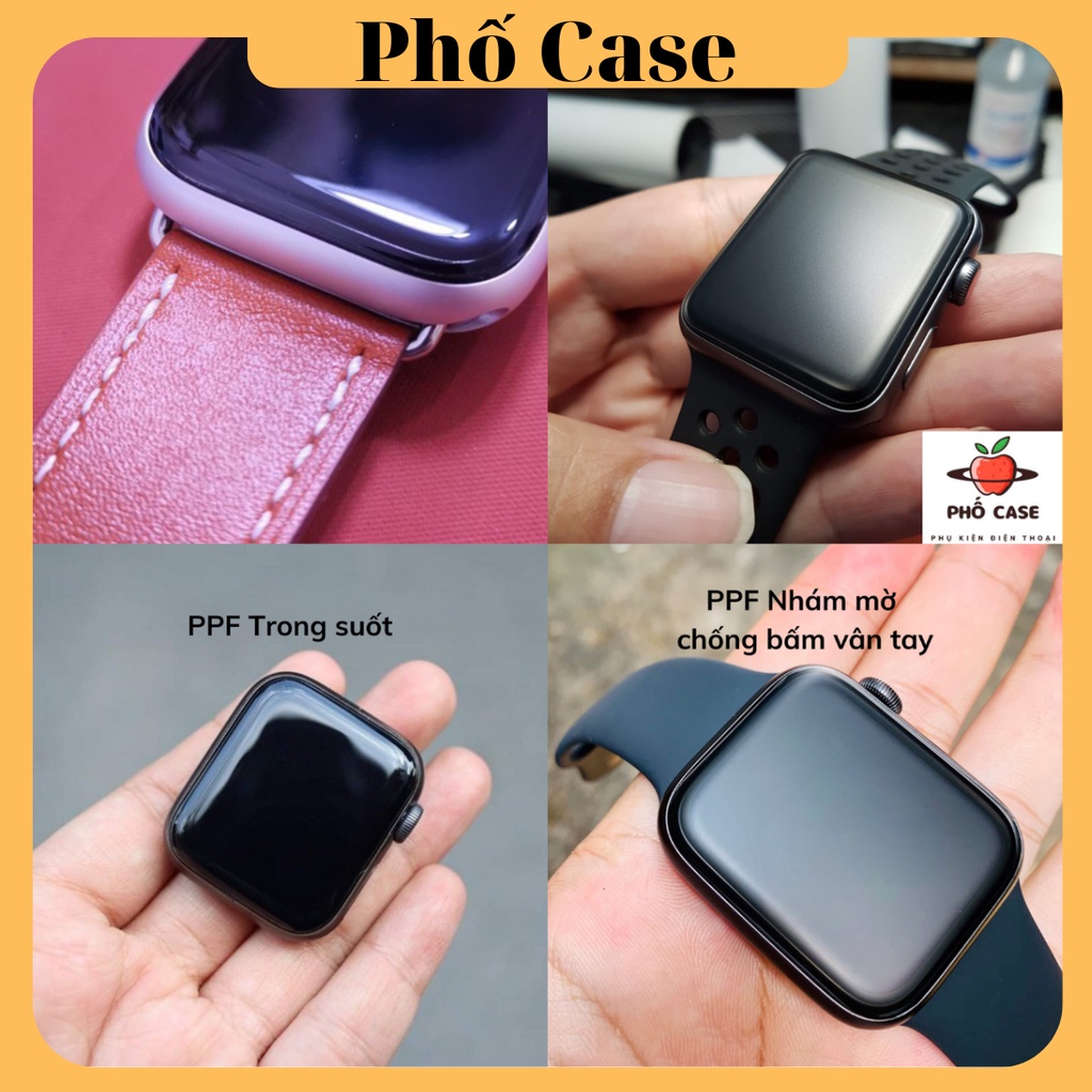 Miếng dán dẻo skin PPF tự phục hồi trầy xước cho đồng hồ thông minh Series 1/2/3/4/5/6/7/SE size 38/40/41/42/44/45mm