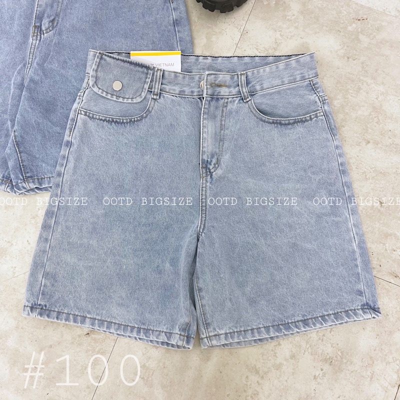 Quần jean ngố bigsize ống suông túi nắp giả [OOTD BIGSIZE 60-90KG]