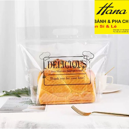 Set túi zip quai xách đựng bánh Delicious - 10 chiếc