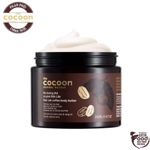 Bơ Dưỡng Thể Chiết Xuất Cà Phê Cấp Ẩm Dưỡng Mịn Da Cocoon Dak Lak Coffee Body Butter 200ml