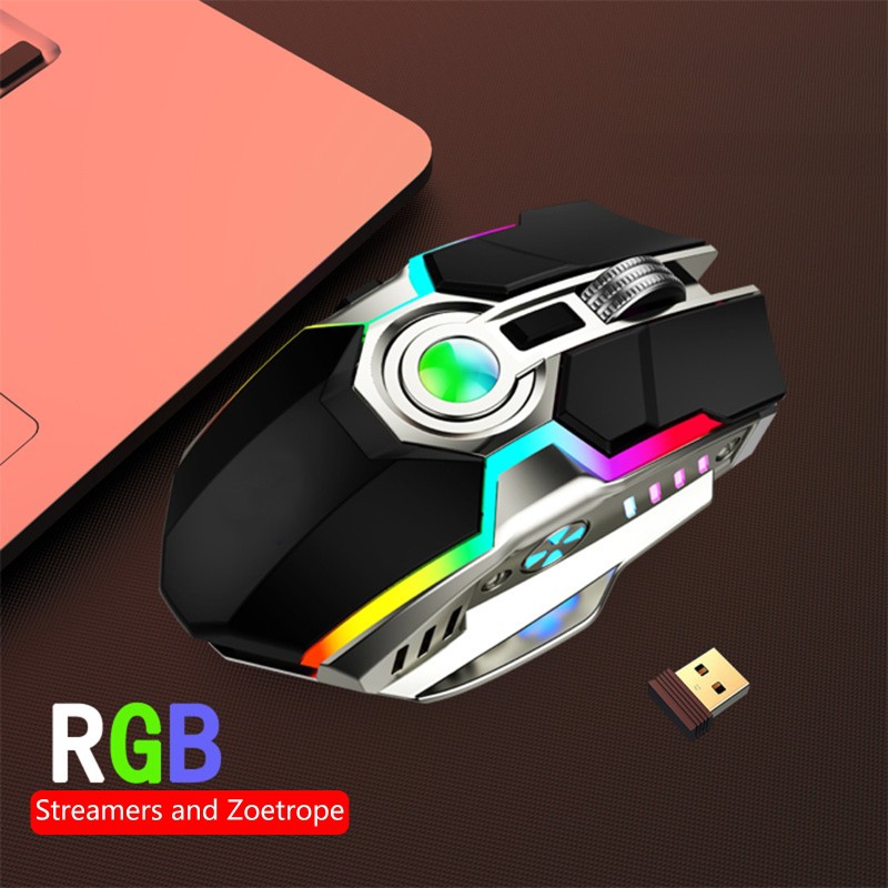 3500DPI 2.4Ghz 7Key Wireless Gaming LED RGB USB Charge Mouse Slient Microswitch