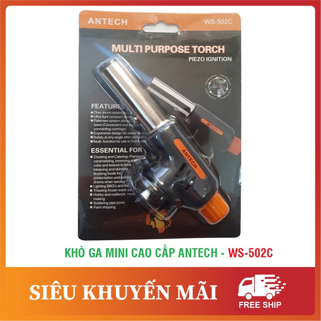 Khò gas mini đầu khò gas mini ANTECH NO.502C - Hàng loại 1 giá sỉ