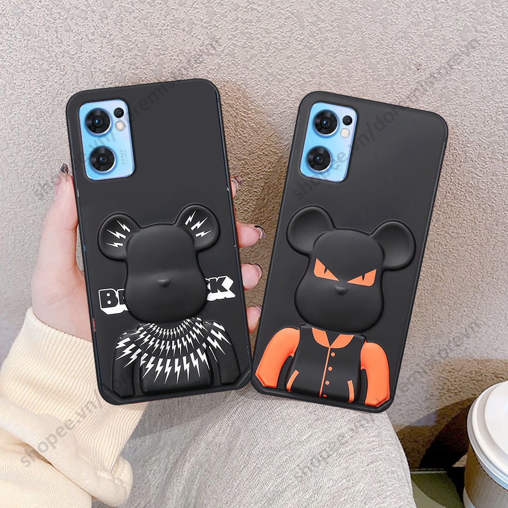 Ốp lưng Oppo Reno7 / Reno7 Z 5G / Reno 7 hình kaws, kith, bear brick nổi 3D phong cách độc đáo