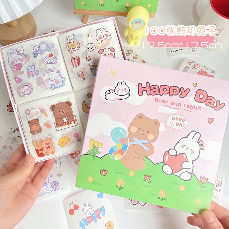 30 Mẫu Hộp Sticker Set 100 tấm 1000 sticker dễ thương dán trang trí ...