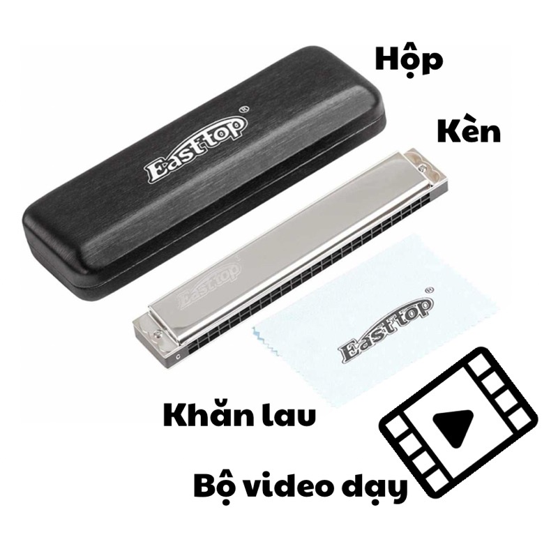 🎶Kèn Harmonica 24 lỗ 🎵 Tremolo Easttop T2403 Cao cấp