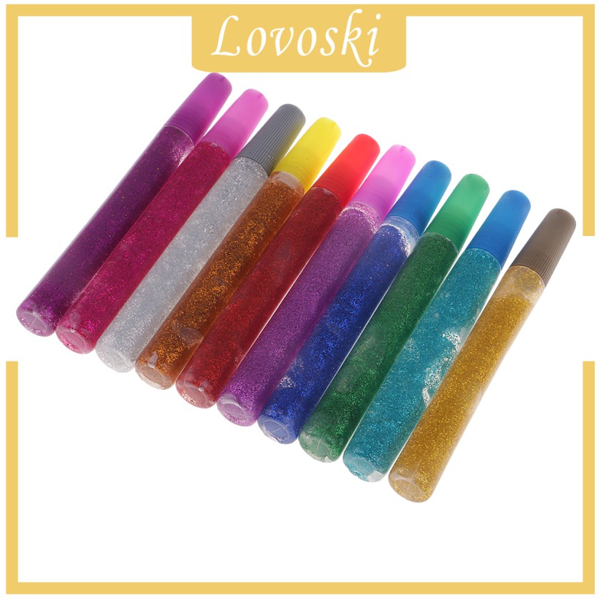 Set 10 Bút Keo Kim Tuyến Nhiều Màu Sắc Dùng Để Trang Trí Sổ Tay / Thiệp Nghệ Thuật