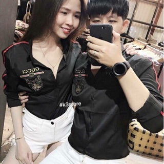SƠ MI CẶP NAM NỮ GUCCI PHỐI MÈO MUN A58