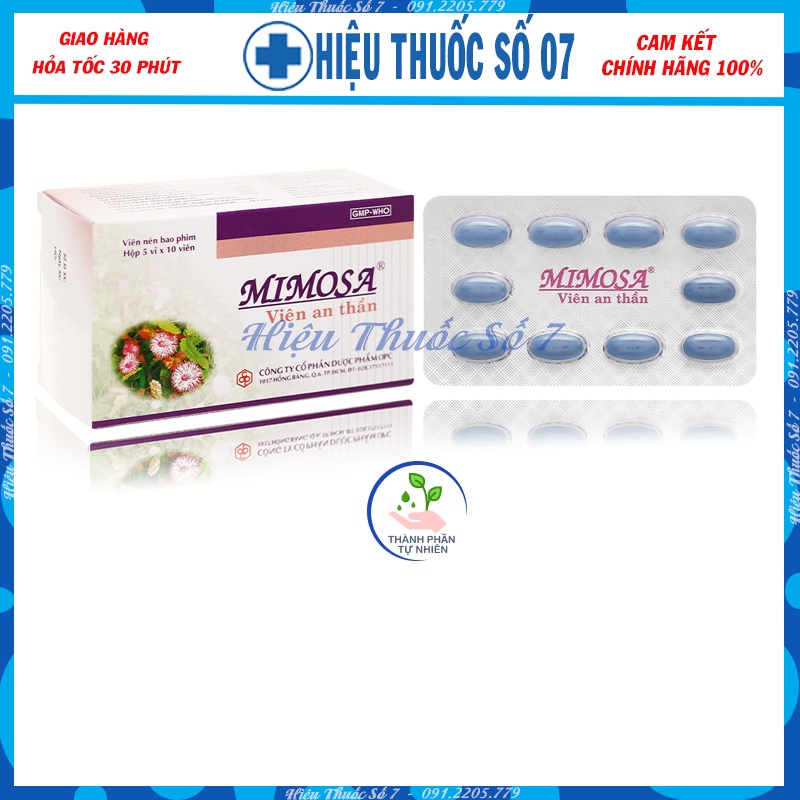 Viên An Thần Mimosa Giúp Dễ Ngủ, Ngủ Sâu, Ngon Giấc (Hộp 50 Viên)