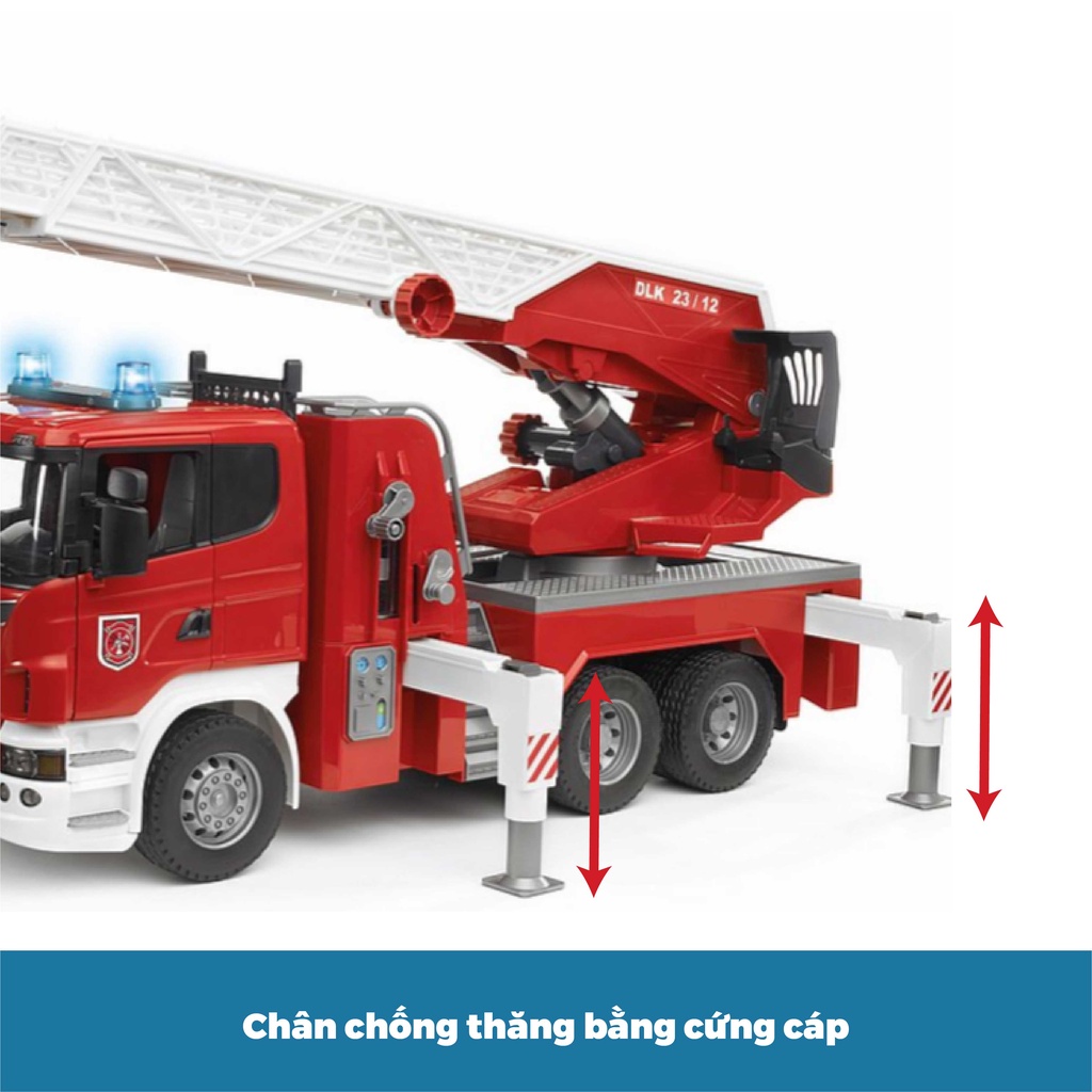 Đồ chơi dạng mô hình theo tỷ lệ thu nhỏ 1:16 BRUDER - Xe cứu hỏa có thang BRU03590