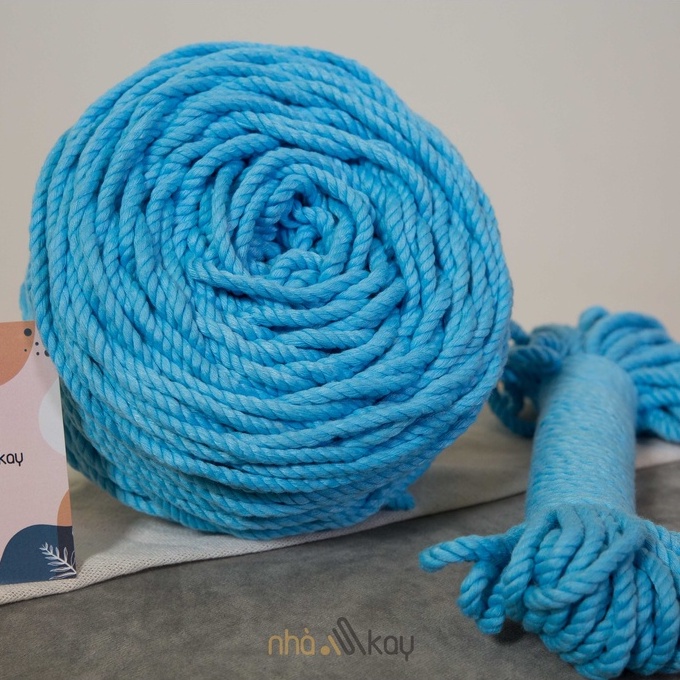 Dây thừng cotton làm macrame, 5 mm, full color, mềm, mịn, mượt, giá tốt, 200 gramm,500gram,1kg