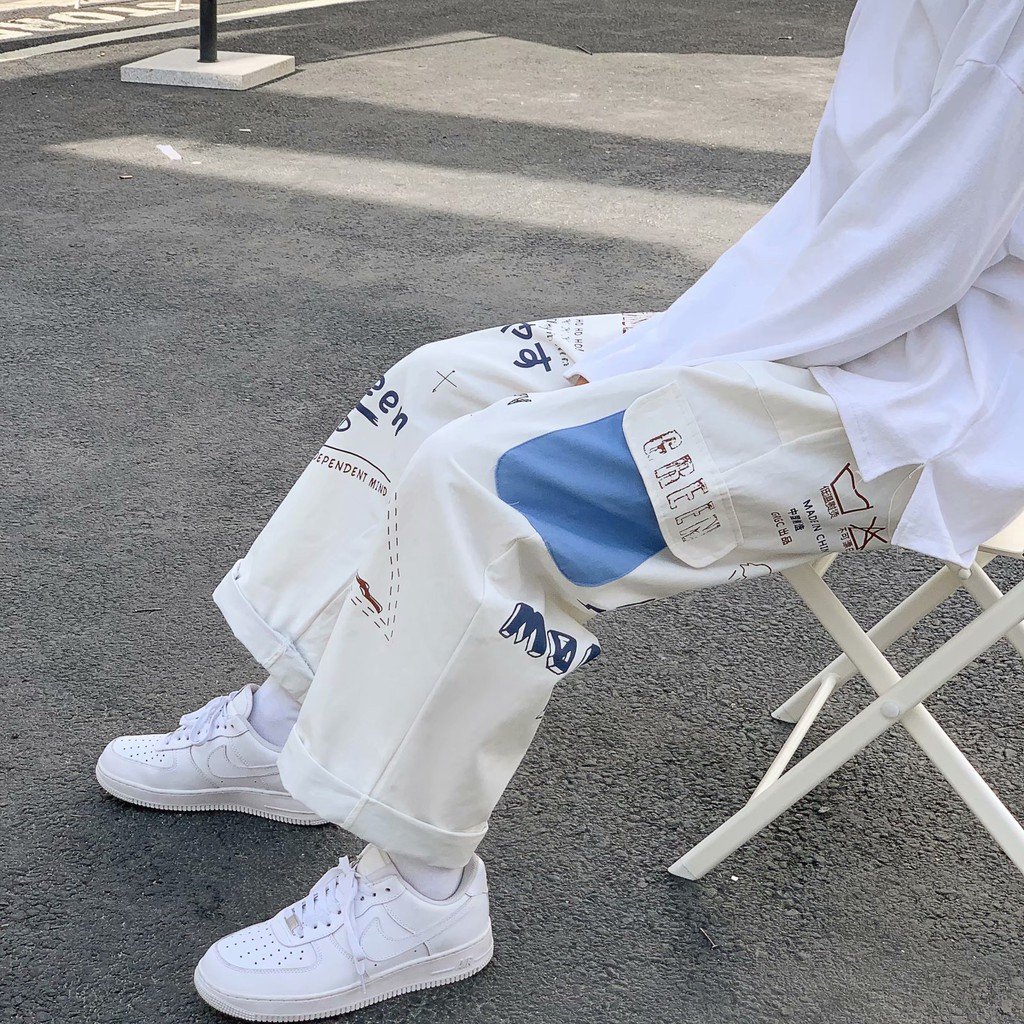 Quần dài ống rộng phong cách Âu Mỹ cá tính cho nam | BigBuy360 - bigbuy360.vn