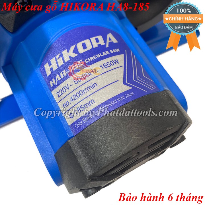 Máy cưa xẻ gỗ HIKORA HA8-185-Máy cưa đĩa cầm tay-Công suất 1650W-Kèm lưỡi cưa-Bảo hành 6 tháng