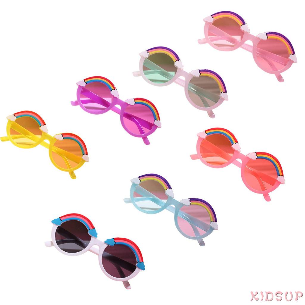 KIDSUP1-Kids Sunglasses, Rainbow Pattern Anti-UV Sunglasses Photography Props for Boys and Girls