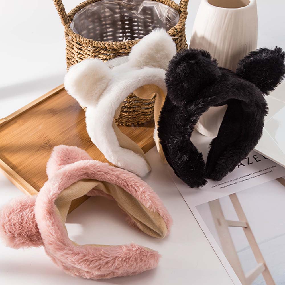 Băng đô cài tóc rửa mặt Tai Mèo Bằng Vải Bông Nhiều Màu Dễ Thương Cho Nữ