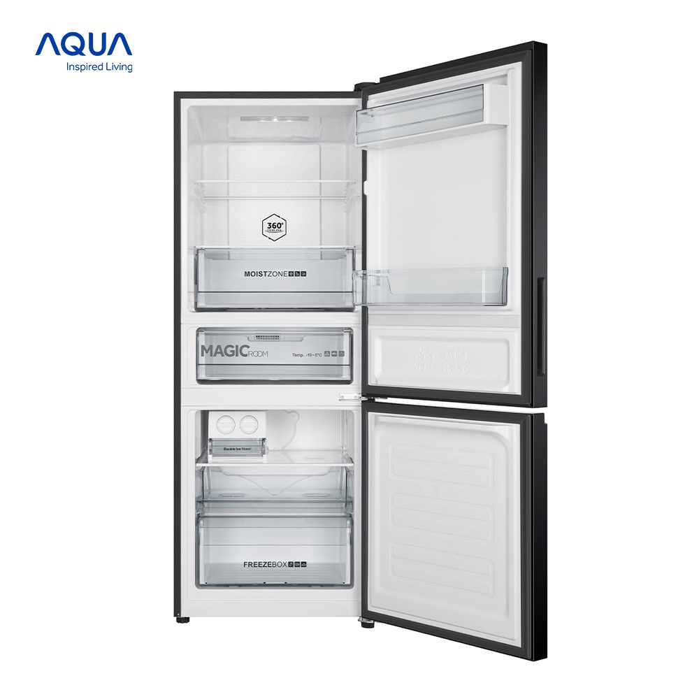 Freeship Toàn Quốc - Tủ lạnh ngăn đông dưới Aqua 260 Lít AQR-IG298EB