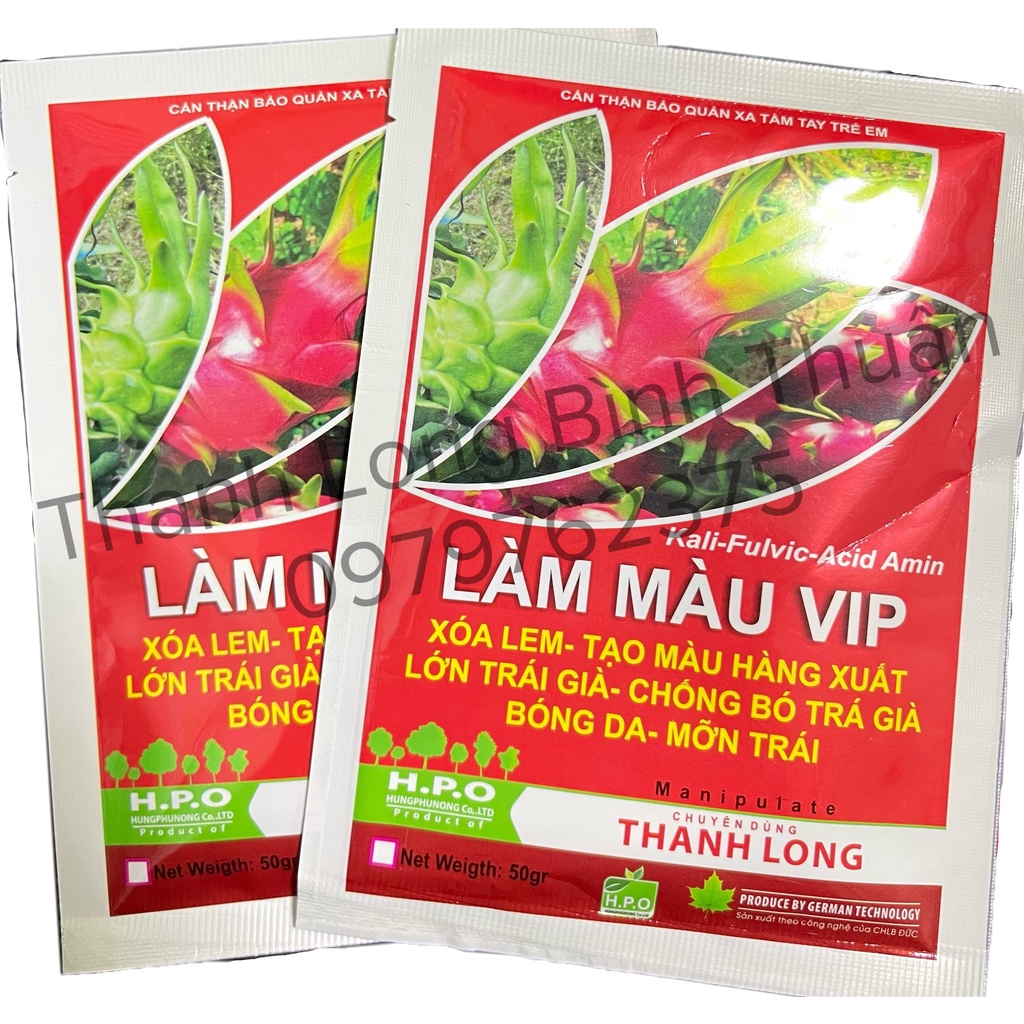Phân Bón Chuyên Thanh Long - Làm Màu VIP - Xóa Lem - Tạo Màu Hàng Xuất - Gói 35g