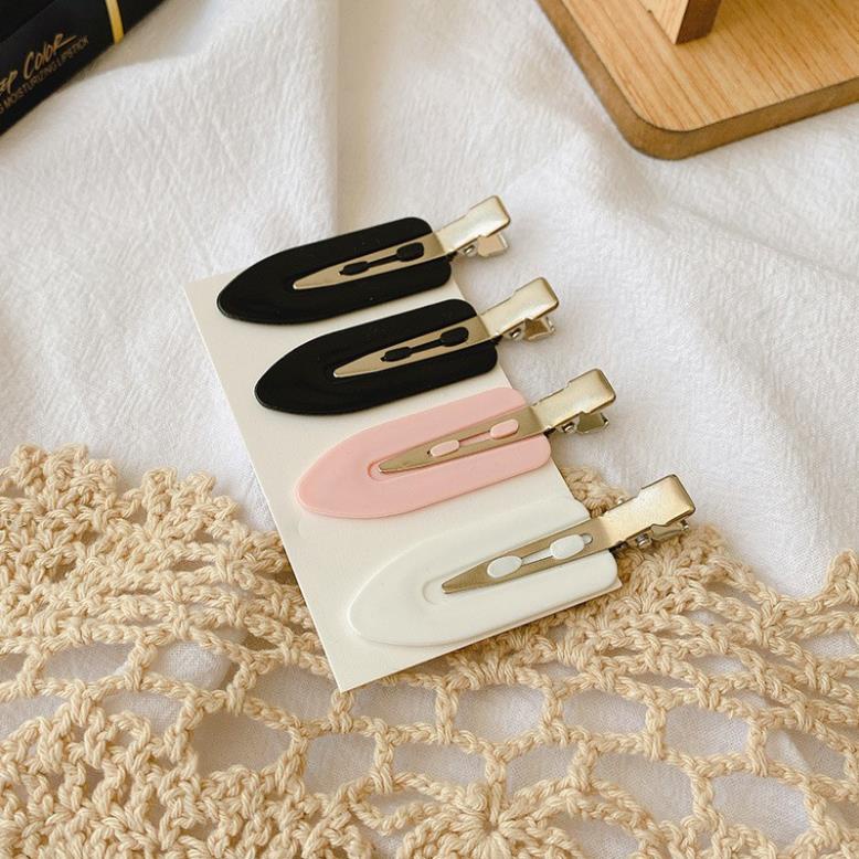 (0202) Set 4 Cặp Tóc Mái Cho Trang Điểm Nhựa Nhiều Màu