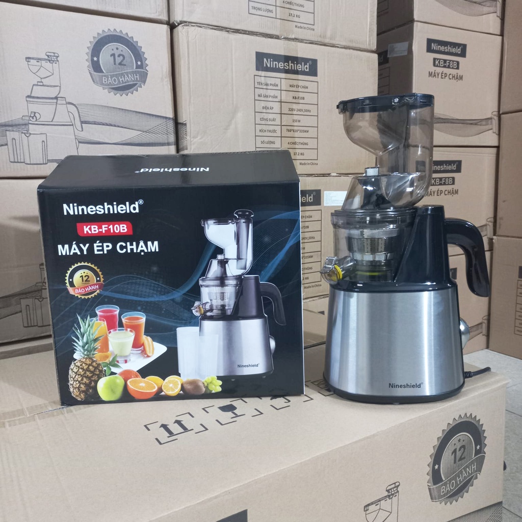 Máy ép chậm Nineshield KB-F10b - Máy ép trái cây tốc độ chậm - Kiệt nước 98% - Hàng chính hãng
