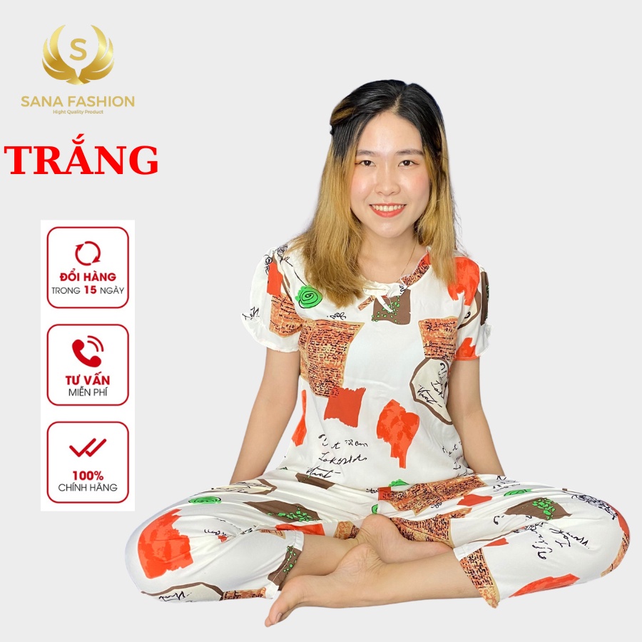 Đồ bộ mặc nhà quần áo ngủ nữ chất lụa cao cấp (DÀI CỔ TIM)