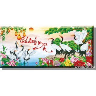 Tranh Thêu Chữ Thập Phú Quý Bình An 223044-90x45cm (Chưa Thêu)
