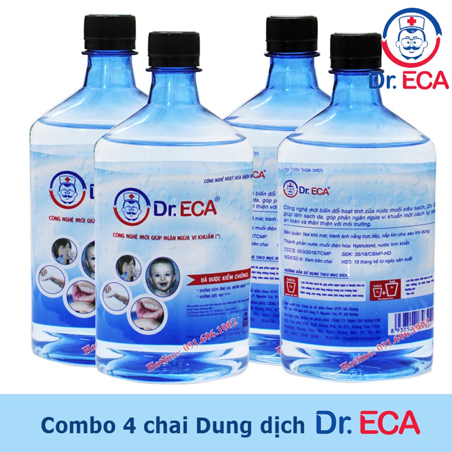 Combo 4 chai dung dịch Dr.ECA 500ml vệ sinh, khử trùng