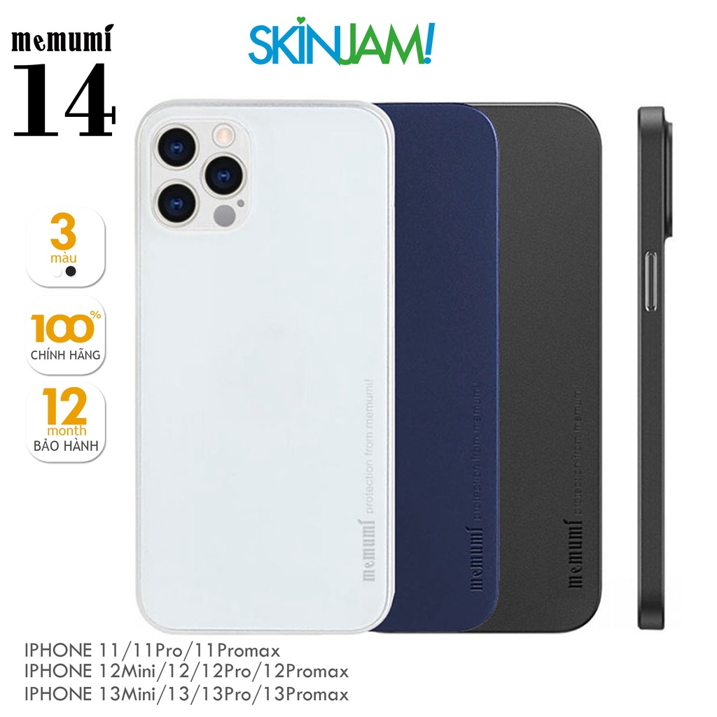 Ốp Memumi Siêu Mỏng 0.33 mm iP 14Promax/ 14Plus/ 14Pro/ 14/ 13Promax/ 13Pro/ 13/ 12Promax/ 12Pro/ 12 Chính Hãng Memumi