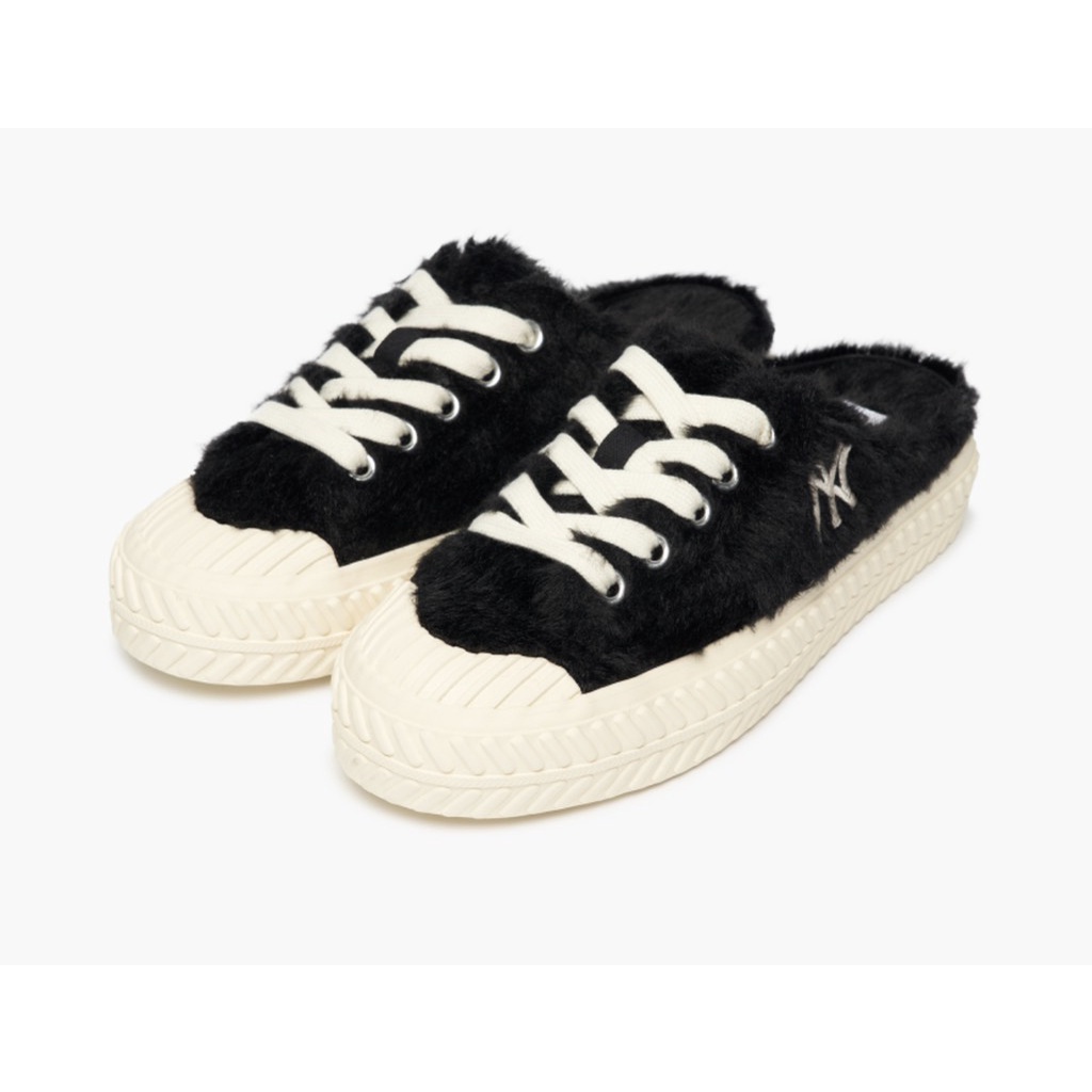 Giày MLB mule lông đen