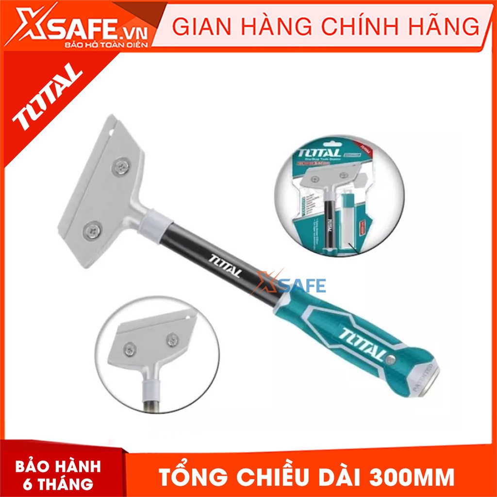 Dao cạo sơn cán dài TOTAL THT183006 Bay sủi sơn, cạo sàn, tường, đa chức năng, lưỡi dao thay thế dễ dàng