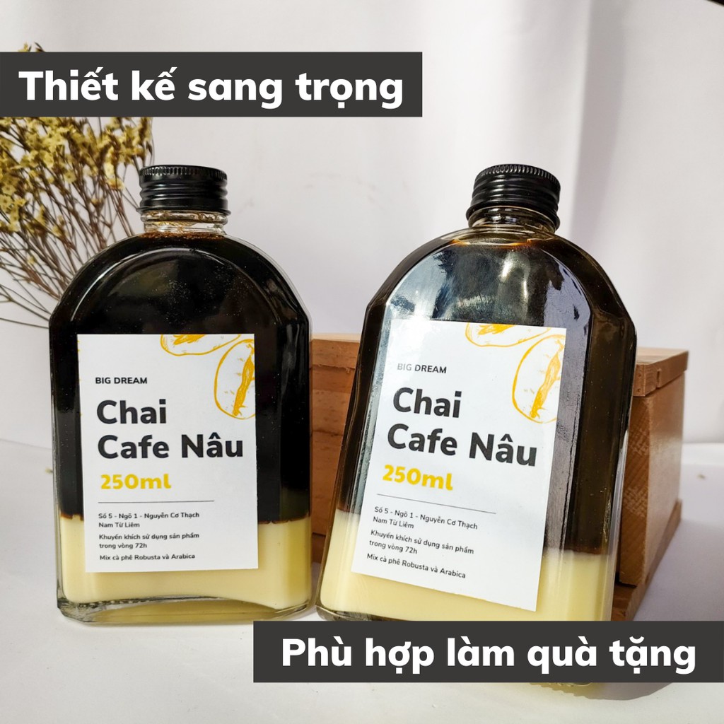 Cà phê nguyên chất đóng chai pha sẵnNâu 250ml phin cafe rang xay truyền thống đậm đà gia đình và văn phòng