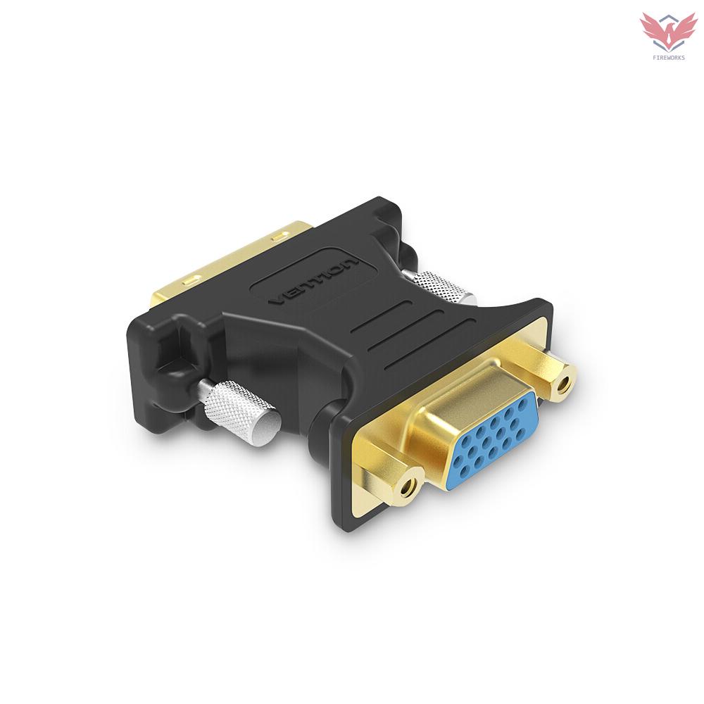 Fir VENTION DVI to VGA Adapter DVI 24+5 Male to VGA Female Converter 1080P HD Gold-plated Adapter for PC Displayer Projector
