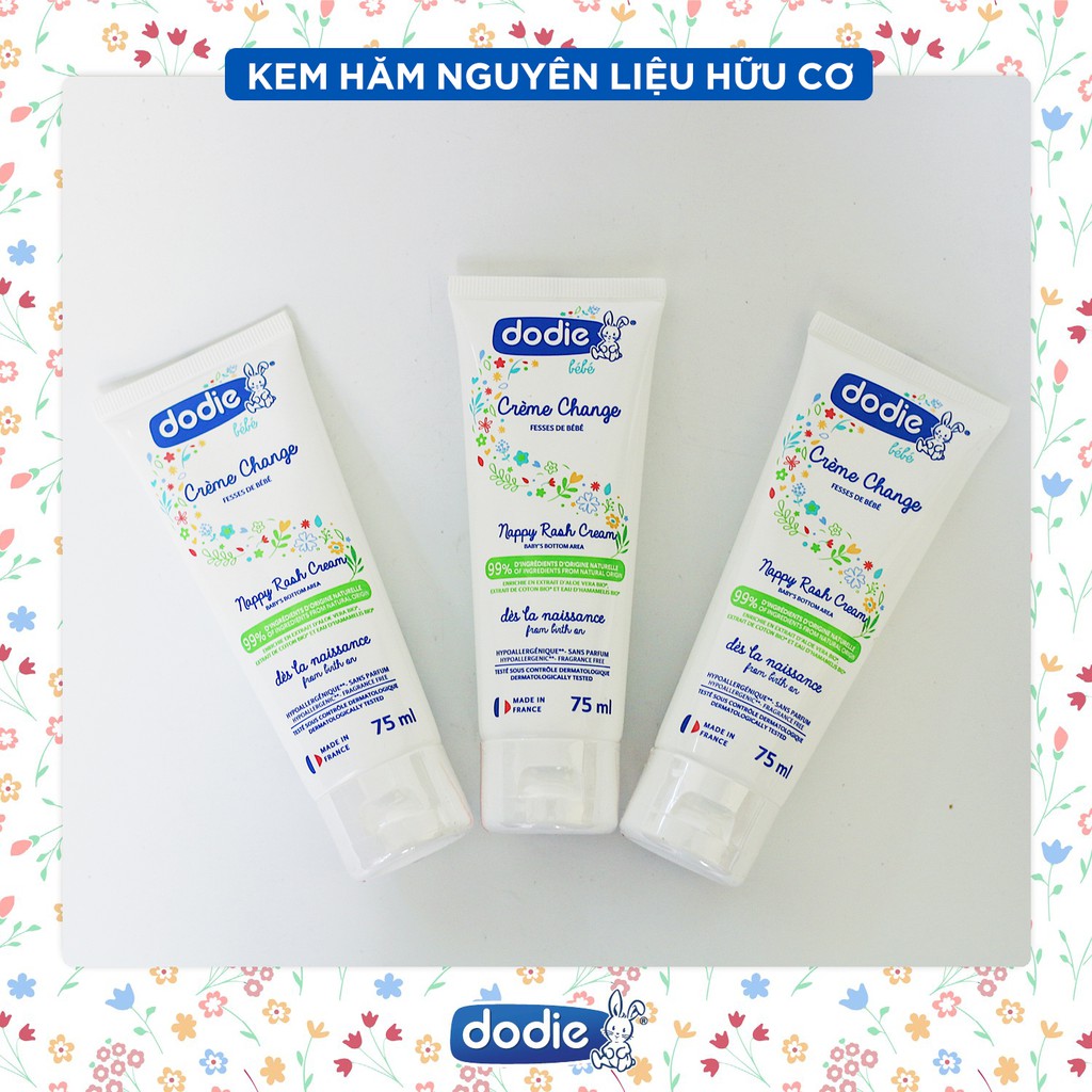 Kem Chống Hăm Em Bé, Thành phần Hữu Cơ tự nhiên Dodie 3 trong 1 - 75ml